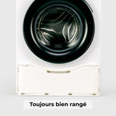 Panier à linge magnétique rangé contre la machine à laver, Accessoire pliable et robuste fabriqué en Europe. Toujours bien rangé. 